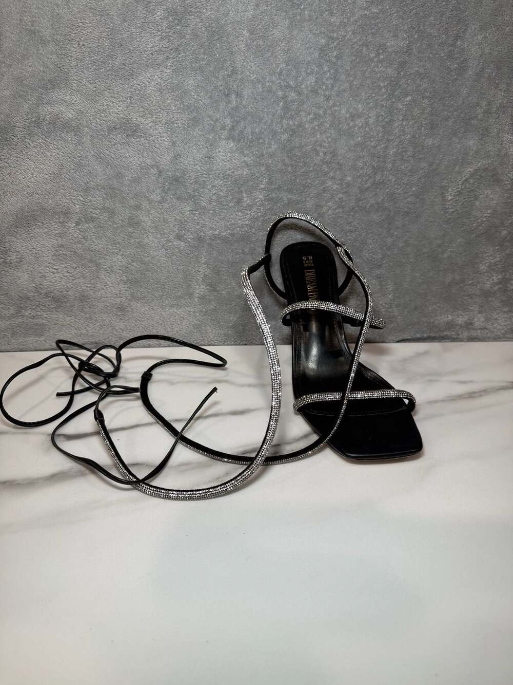 Dream Pairs Women Black Rhinestone Strappy Gladiator Stiletto High Heel Sandals